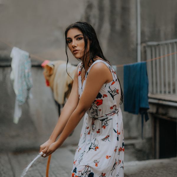 Vestido Firulete Dominguero Midi Floreado Con Bolsillos